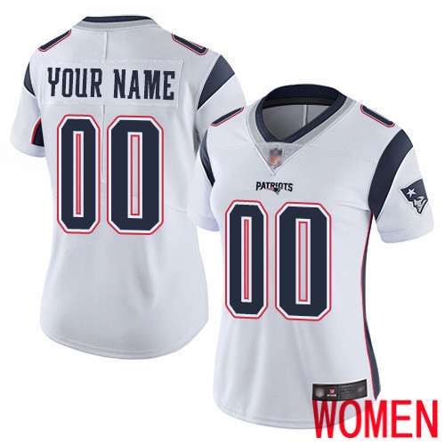 Limited White Women Road Jersey NFL Customized Football New England Patriots Vapor Untouchable